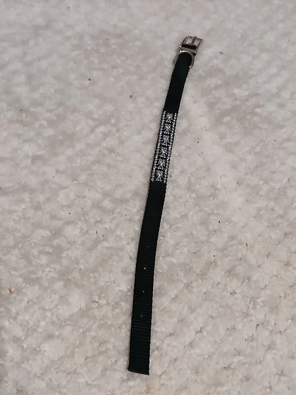 Black Pet Collar with Rhinestone